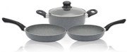Комплект тигани и тенджера SAPIR Marble Cook SP 1318 CS4B, 4 части, Мраморно покритие, Сив