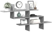 853268 vidaXL Стенен рафт, сив сонома, 124,5x18x60,5 см, инженерно дърво