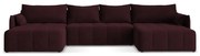 Бордо разтегателен ъглов диван с място за съхранение (U форма) Moku – Makamii