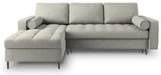Светлосив ъглов разтегателен диван , ляв ъгъл Santo - Milo Casa