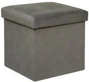 Пуф със съхранение atmosphera Lilou, Сгъваем, 38x38x38 cm - Сив