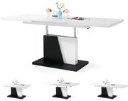 ГРАНД НОИР Бял/Черен - МОДЕРНА РАЗТЕГАТЕЛНА МАСА С ПОВДИГАЩ МЕХАНИЗЪМ