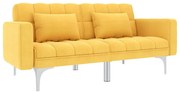 247218 vidaXL Разтегателен диван, жълт, текстил
