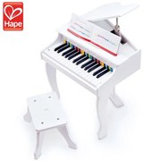 Hape - Детско пиано със стол Deluxe бяло H0338
