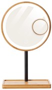 Lanaform - Козметично огледало с регулируема яркост и LED подсветка, 5V USB, бамбук