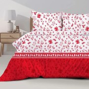 Коледни чаршафи от висококачествен памук - мотив с коледни орнаменти Ширина: 160 см | Дължина: 200 см