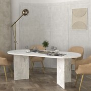 Меламиново трапезарно маса Cortado в цвят бял мрамор 200x90x74см.