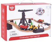 Tooky Toy - Дървена строителна площадка с кран и релси TH682