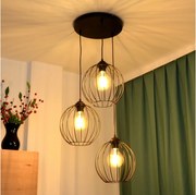 LED Пендел MERCURE 3xE27/15W/230V ø 50 см черен