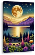 Картина на платно – Вълшебен нощен пейзаж с луна