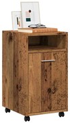 856562 vidaXL Шкаф с колелца Старо дърво 33x38x60 cm Инженерна дървесина