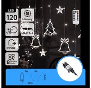 Aigostar - LED външна коледна гирлянда 120xLED/6W/230V/8 функции 3x0,6m IP44 студено бяло+ДУ