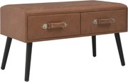 277077 vidaXL Пейка с чекмеджета, 80 см, тъмнокафява, изкуствена кожа