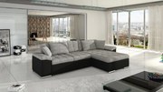 Ъглов диван Diana-Черен - светлосив-десен