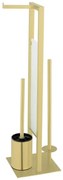 WENKO 26034100 - Комплект за WC RIVALTA 18x70 см неръждаема стомана/златист/бял/черен