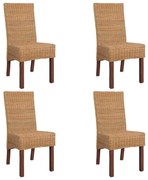 274204 vidaXL Трапезни столове 2 бр кафяви естествен ратан