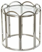 Помощна маса DKD Home Decor Кристал Сребрист Метал (55 x 55 x 55 cm)