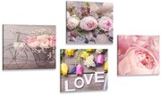 Комплект картини – Нежно цветно натюрморт с надпис Love