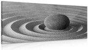 Картина на платно – Медитиращ камък в черно-бяло