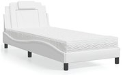 3208762 vidaXL Легло Viana без матрак, бяло, 90x190 см изкуствена кожа