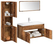 3328603 vidaXL Комплект мебели за баня от 5 части старо дърво инженерно дърво