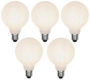 Комплект от 5 LED крушки E27 3-степенно димируеми G95 Матирани 5W 550 lm 2700K