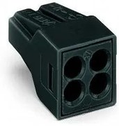 Wago Бърза връзка 4х1.5-2.5 mm2 (100бр.) 105°C черна за твърд проводник - 773-514