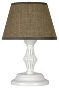 Настолна лампа МЕРИЛИН, бял, абажур Сами Кафяв, 1xE27