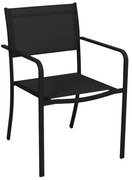 Елегантен метален градински стол - черен