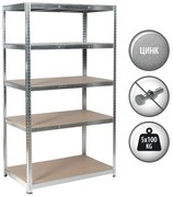 Метален стелаж Carmen CR-1013 - 180x90x30 см, до 100 кг на рафт - цинк