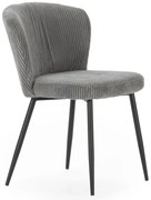 Сиви велурени трапезни столове в комплект 4 бр. Megan – Marckeric