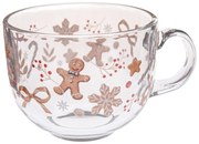 Стъклена чаша с коледен мотив 500 ml Gingerbread – Dakls