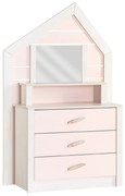 Детски скрин Sonata Pink House, Огледало, Височина 157 см