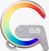 Immax 08986L-LED RGB Димируема лампа с будилник и Qi зареждане 30W/230V златист