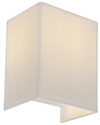 Модерна стенна лампа от юта, бяла, с текстилен абажур - Vete