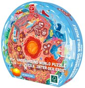 Hape - Образователен пъзел за под, Центърът на Земята, 57.5 см, 36 части
