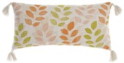 Възглавница DKD Home Decor Бежов полиестер Памук Многоцветен Shabby Chic Лист на растение (60 x 10 x 30 cm)