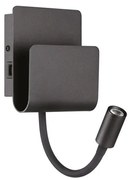 Ideal Lux - LED Стенен спот PROBE LED/9,5W/230V USB CRI 90 черен