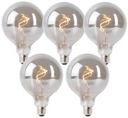 Комплект от 5 димируеми LED крушки E27 опушени G125 4W 130 lm 1900K