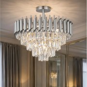 Brilagi - Плафон ECLIPSE 7xE14/10W/230V диаметър 48 см сребрист