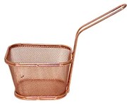 Horecano - Иноксова кошничка за сервиране праваоъгълна с дръжка 10,5x9x6,2см B1881A (0720-2) мед