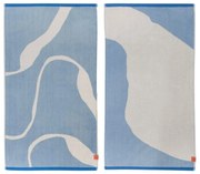 Бело-сини кърпи в комплект от 2 бр. от органичен памук 50x90 cm Nova Arte - Mette Ditmer Denmark