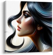 Картина на платно – Елегантен профил с цветни коси