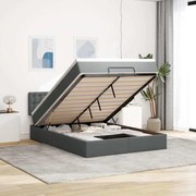 3311630 vidaXL Османска легло с матрак, тъмносиво, 140x200 см, плат