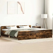 3203737 vidaXL Рамка за легло с горна и долна табла, опушен дъб, 200x200 см