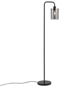 Дизайнерска подова лампа черна с опушено стъкло - Domo
