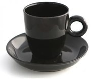 Порцеланова чаша с чинийка Черна DY0796 60ml.