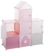 Детски шкаф за съхранение atmosphera, Розов, 7 отделения, 110 cm