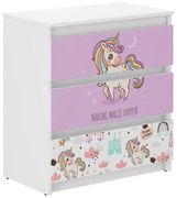 Скрин за детска стая с мотив на дъга и еднорог 76x40x70 cm