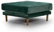 Табуретка Midcentury в тъмнозелено кадифе, 80/80/37 см